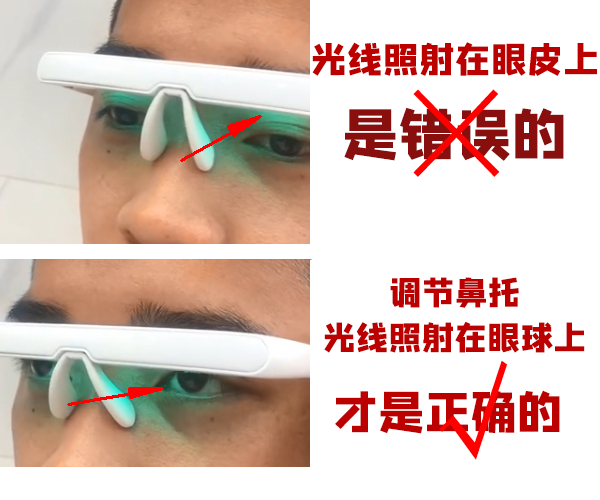 k8凯发(中国)智能睡眠眼镜怎么戴才能照到眼珠？